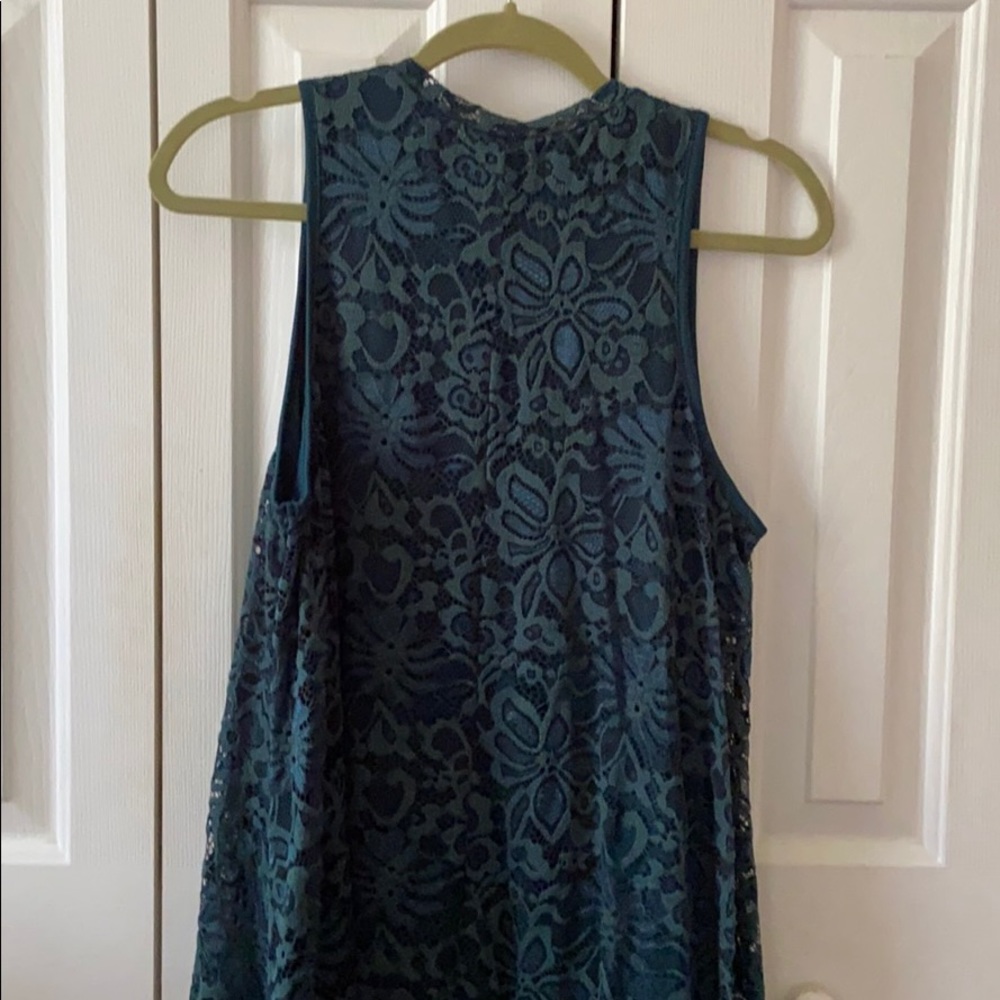 Blue Lace Plus Size Dress - Picture 6 of 8
